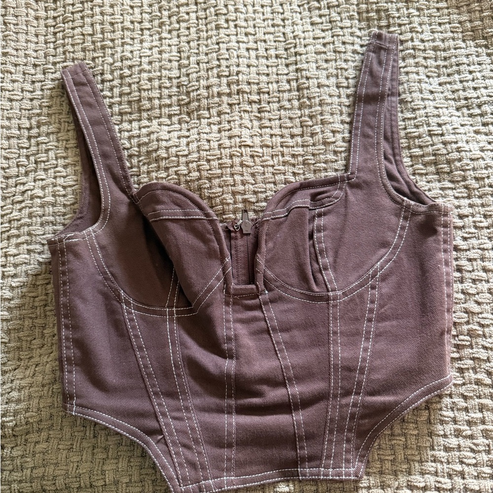 Fashion Nova Brown Corset Top